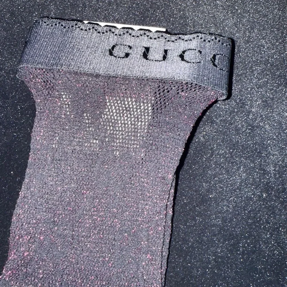 Brand new Gucci Black burgendy glitter socks size m fits 7-11